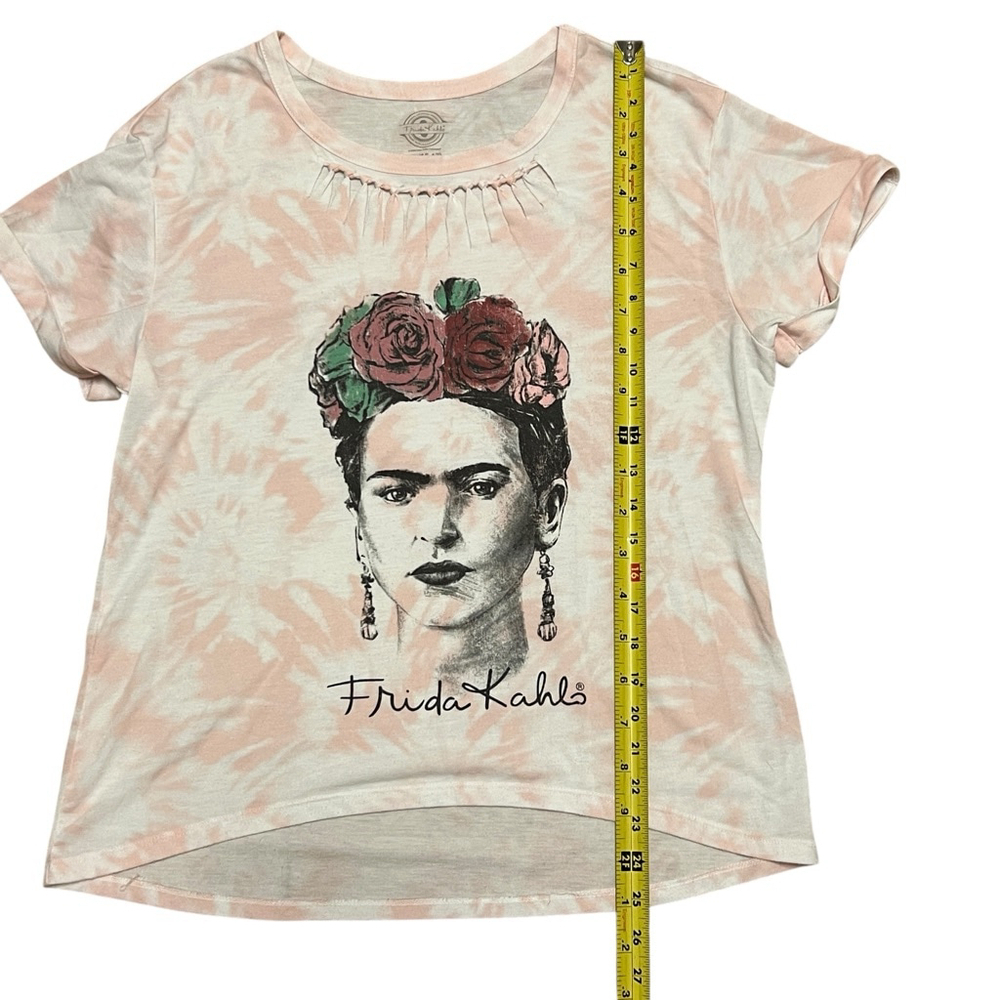 Frida Kahlo Tie Dye T-Shirt XL 15-17 Pink Graphic Boho Floral Art Tee Casual Top - Picture 6 of 11